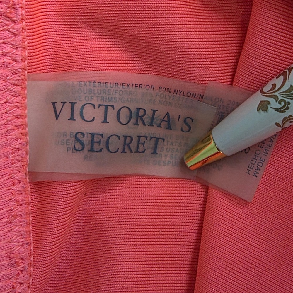 Victoria's Secret Bikini Womens S Coral Sequin Embroidered Boho Bling Swimsuit - Picture 4 of 5